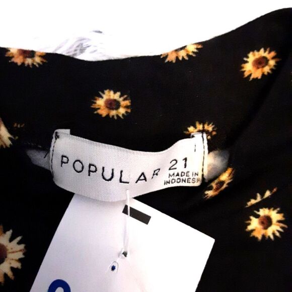 Popular 21 Sunflower Thong Bodysuit 32" Chest Stretchy - Picture 2 of 4